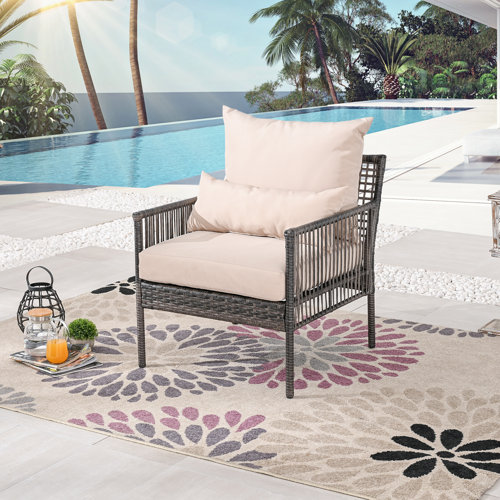 Bayou Breeze Addiego Patio Chair with Cushions Wayfair